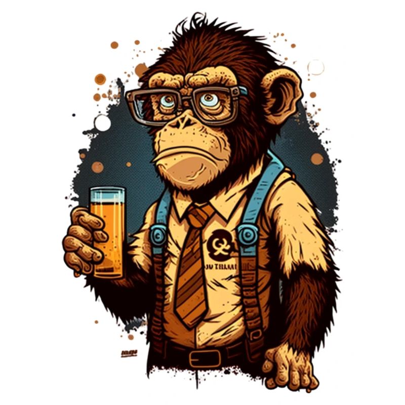 Bier Geek Schimpanse Comic Cool
