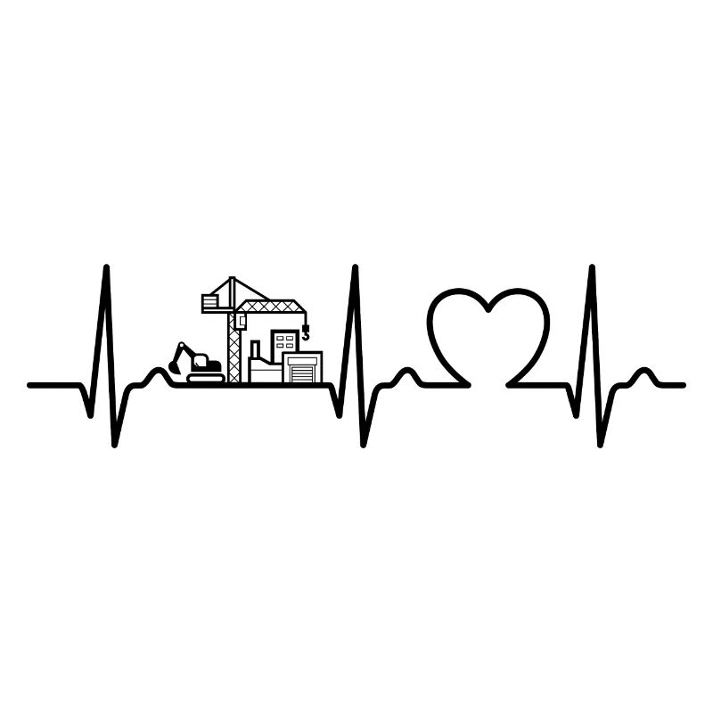 Chantier de construction - courbe cardiaque, ECG, pouls - Gestion de la construction