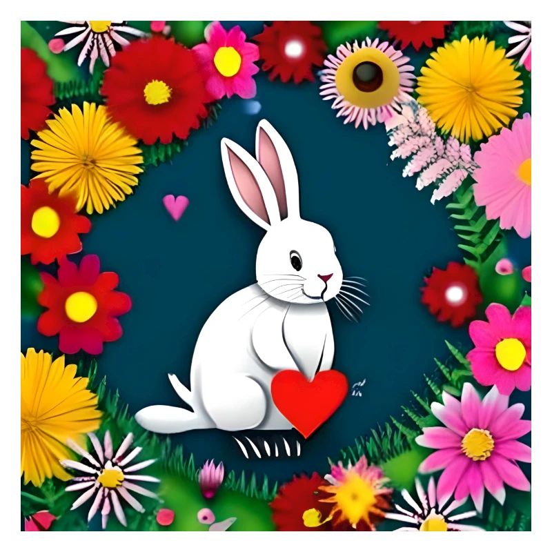 Easter holds heart floral pattern
