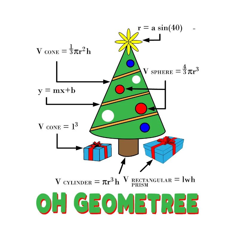 Géométrie, prof, math, noël