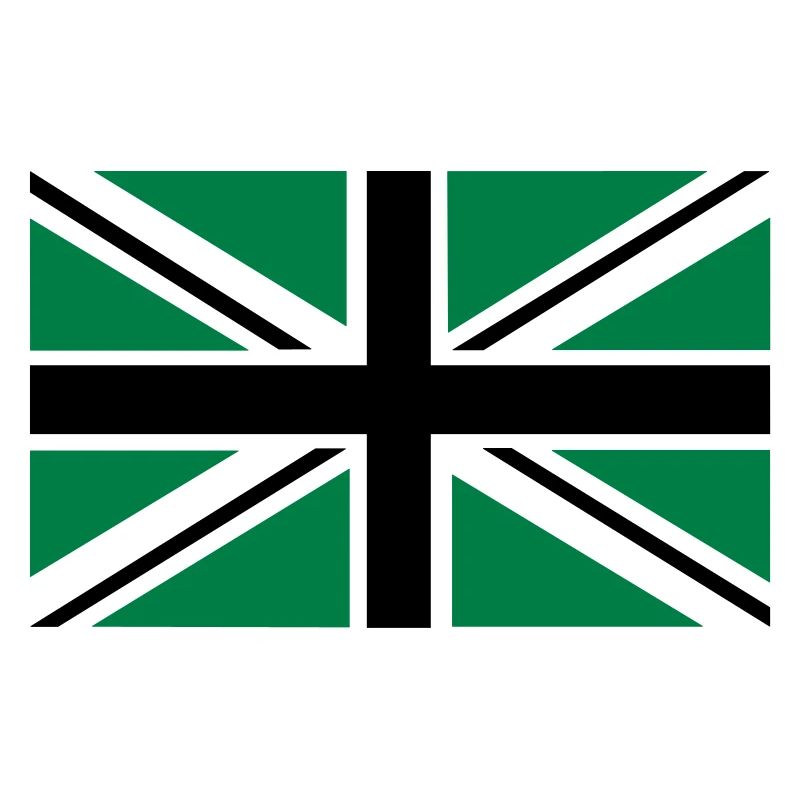 Union Jack | noir-blanc-vert | bannière | drapeau