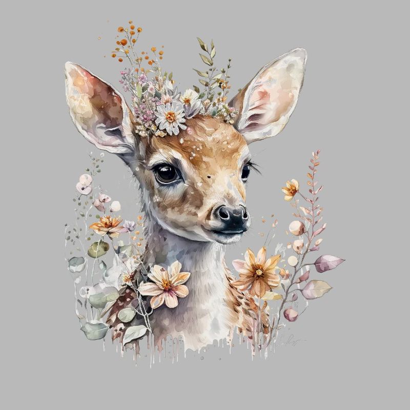 Cerf avec des fleurs