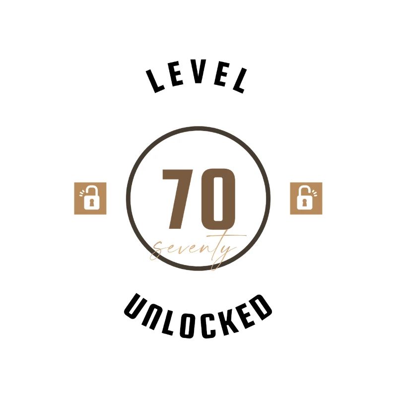 70th Birthday Level seventy unlocked, gift