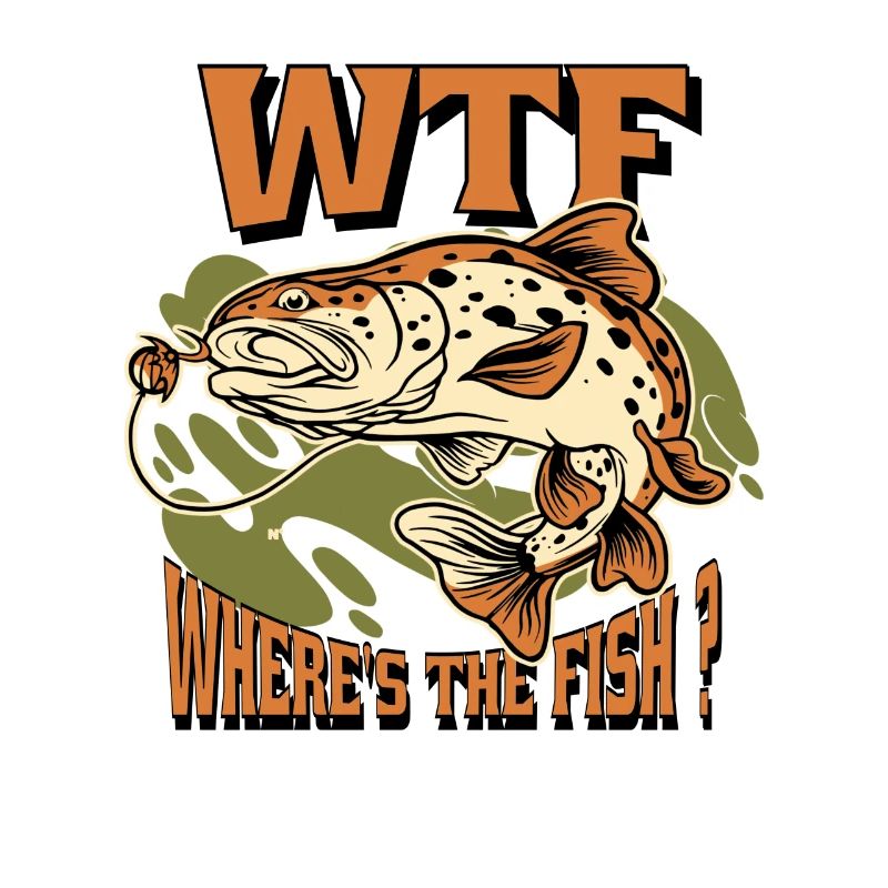 Angeln Angler Geschenkidee WTF Where's The Fish