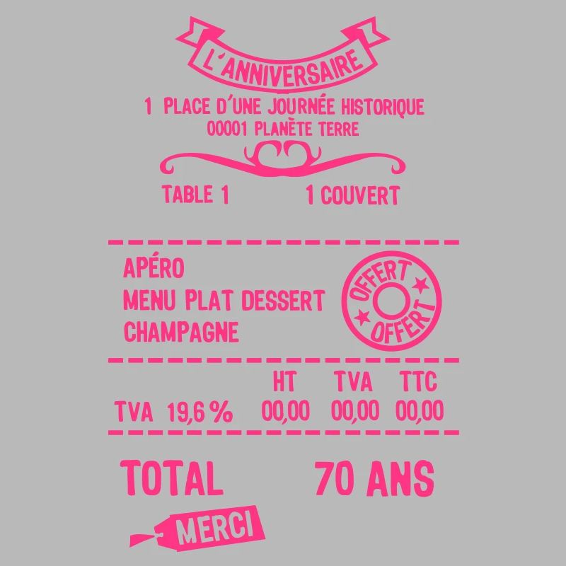 70 ans addition note resto restaurant anniversaire