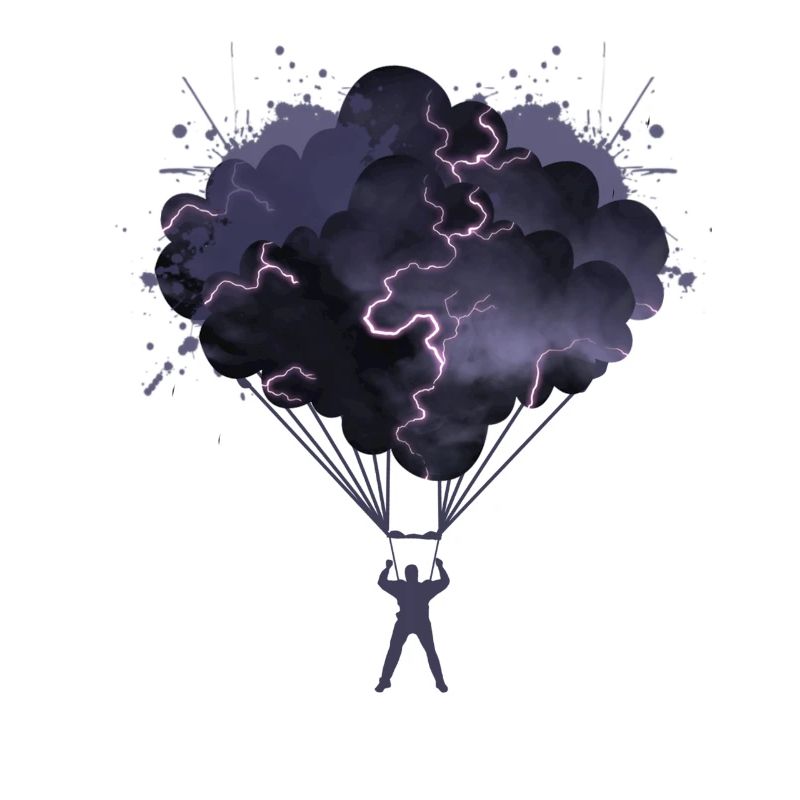 Parachute thunderstorm skydive skydiving lightning