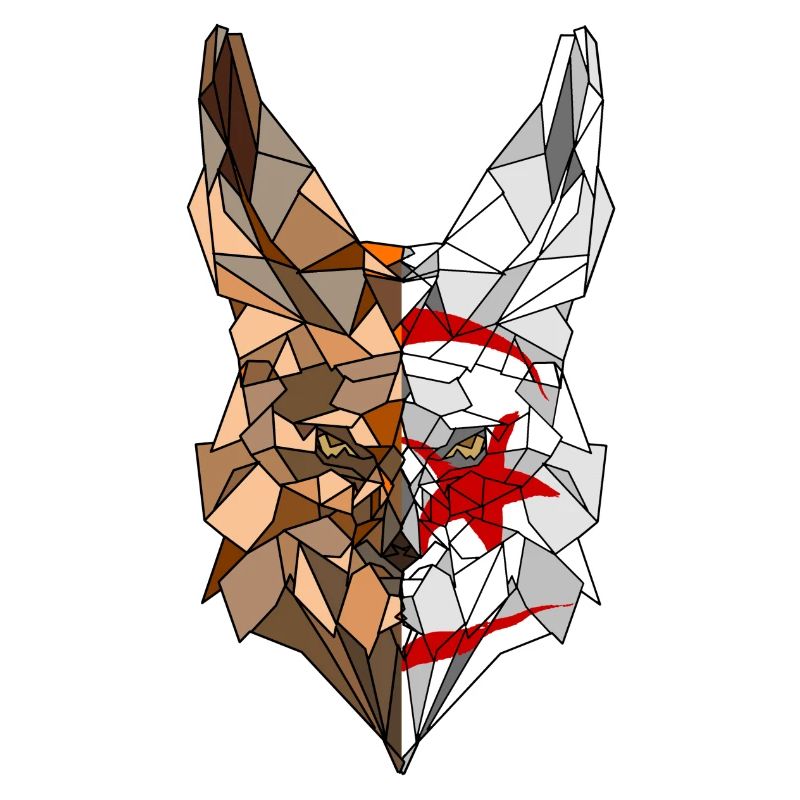 Fennec polygone drapeau de l'Algérie