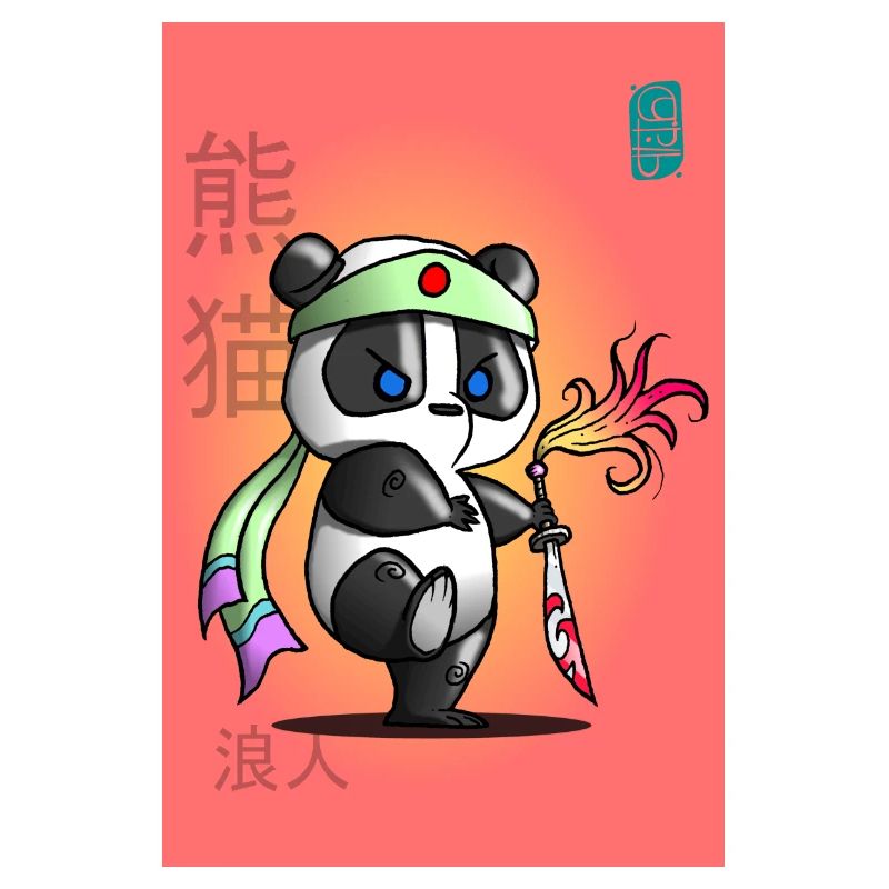 Samurai panda in battle