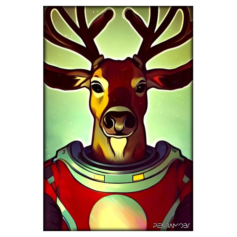 Reindeer Astronaut Future Sci-Fi Technology