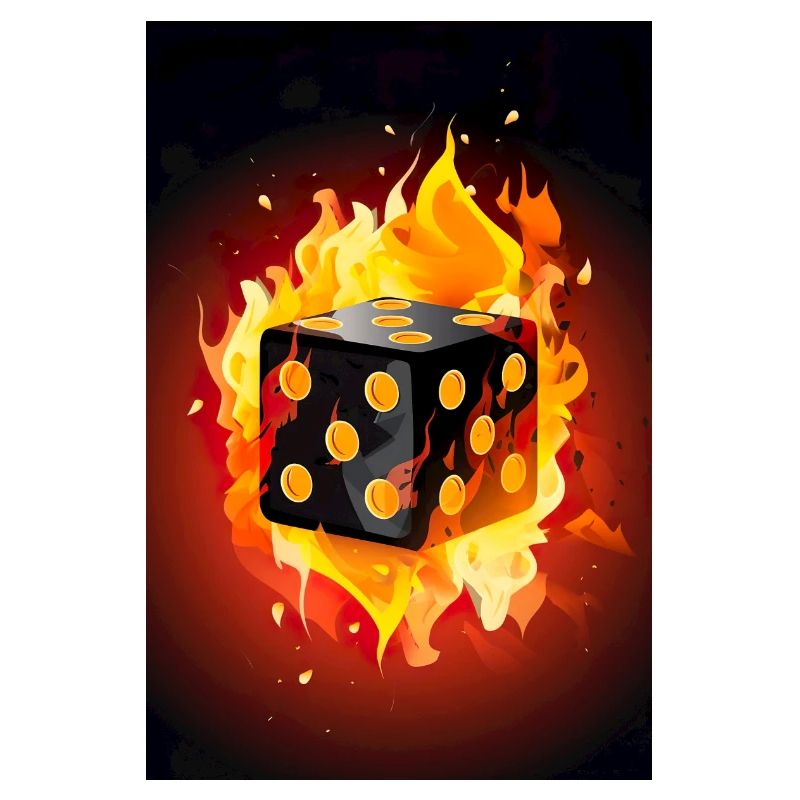 Dice on fire