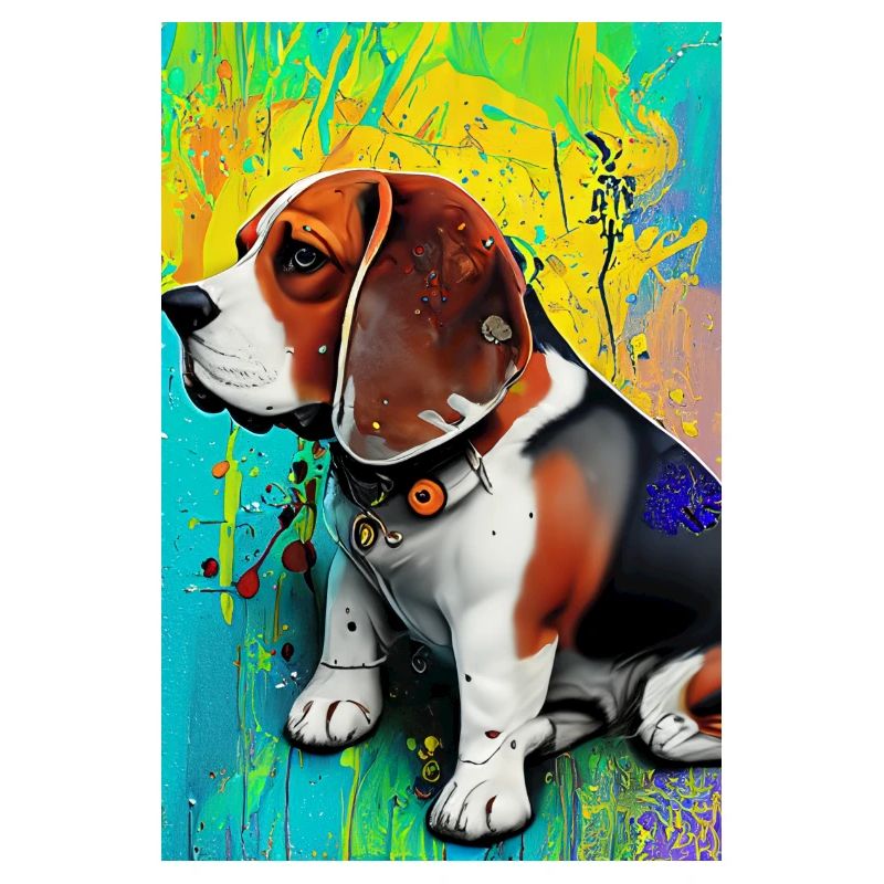 Impression pop art moderne | coloré | Chien Beagle