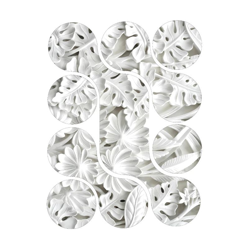 Abstract White Leaf Patterns