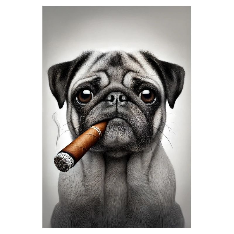 Mops mit Zigarre