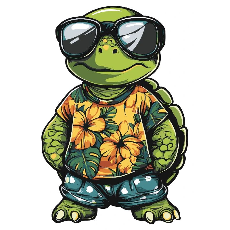 Turtle Comic Funny Summer