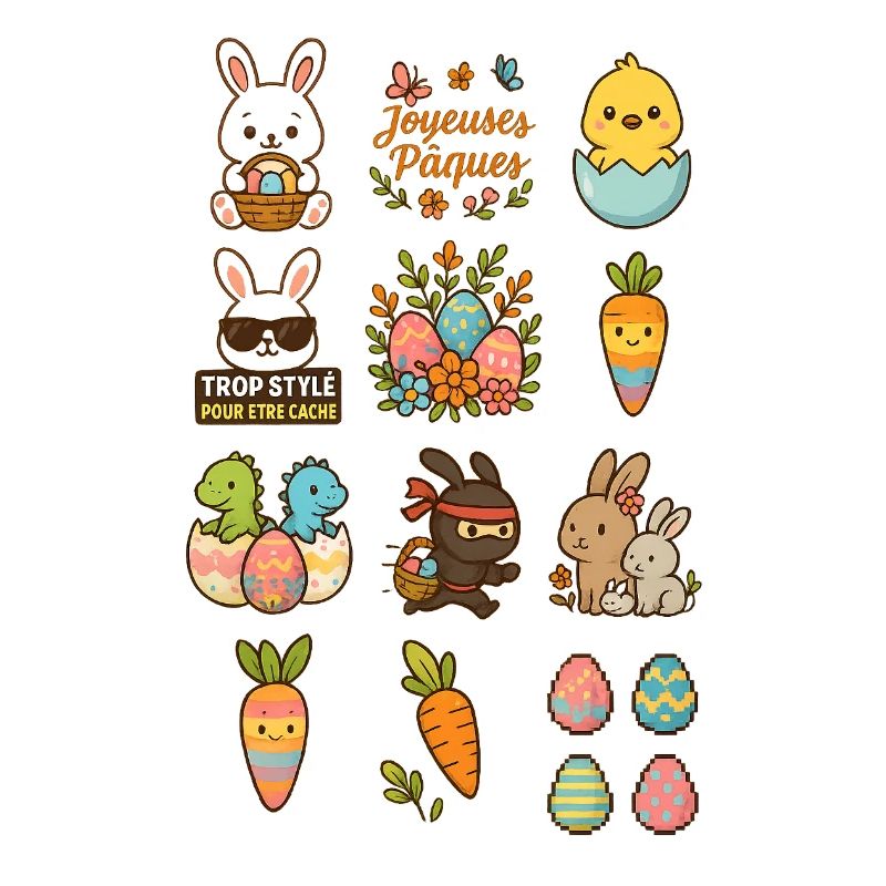 Ensemble d'illustration sur le thème de Pâques