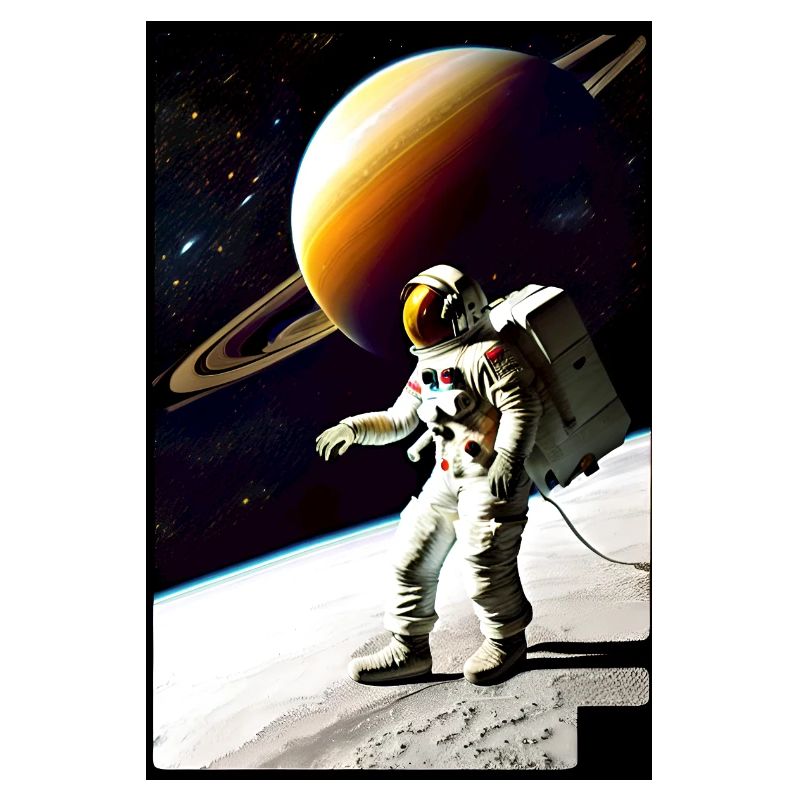 astronaut schwebend orange