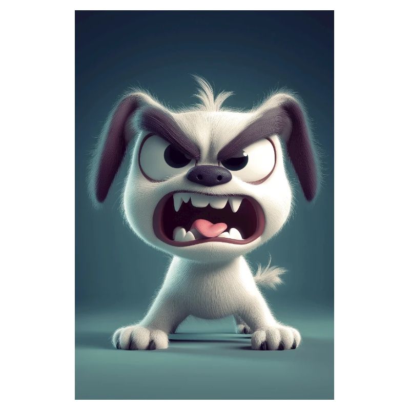 Grumpy Cartoon Dog Rage Mode