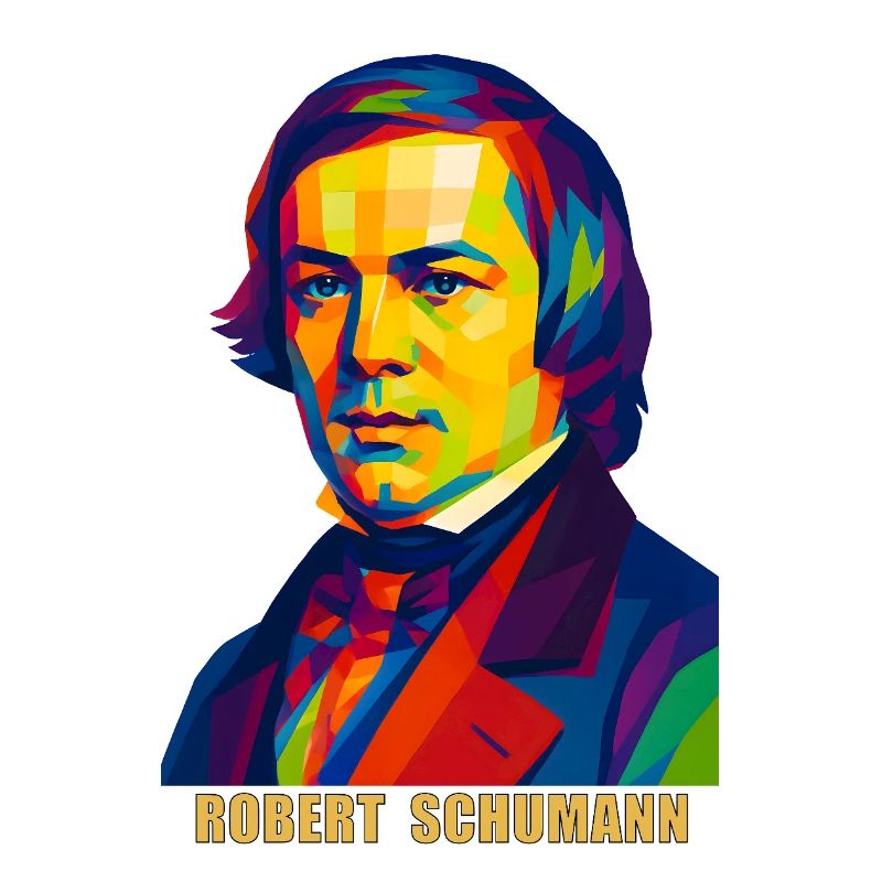 WPAP Polygon Portrait Robert Schumann Compositeur