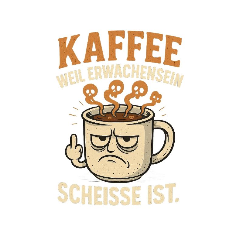 Coffee graphic with humorous message
