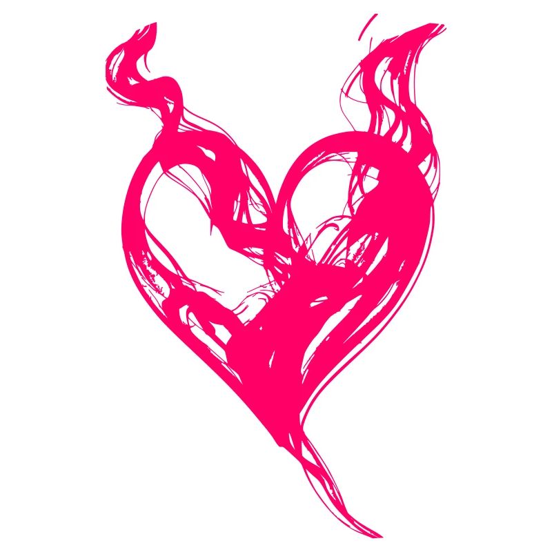Flammendes, fließendes Herz, Valentinstag und Lieb