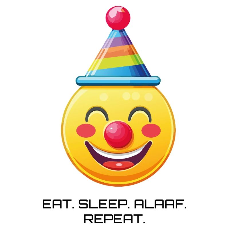 Clown Gesicht mit Spruch: Eat Sleep Alaaf Repeat