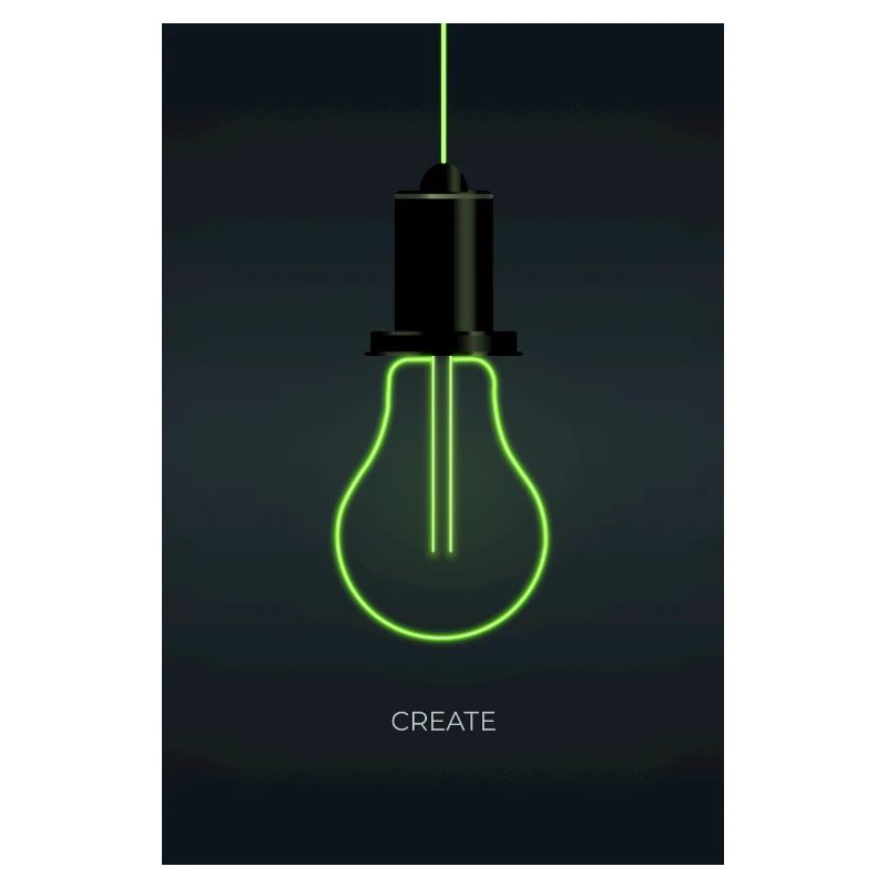 Create – Neon light bulb for creative minds