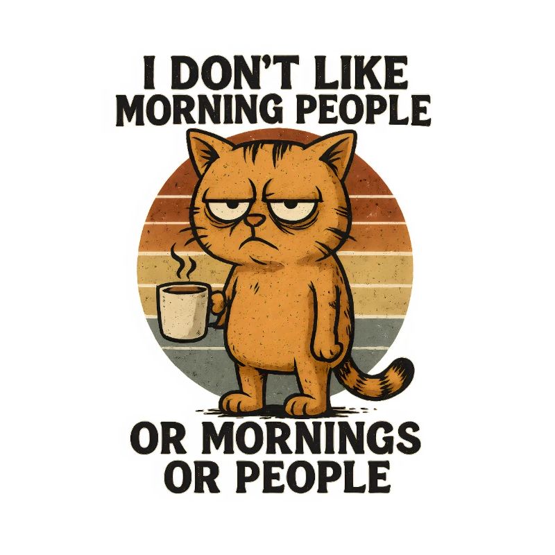 Morgenmuffel Kaffee ist kaputt lustiges Katzen