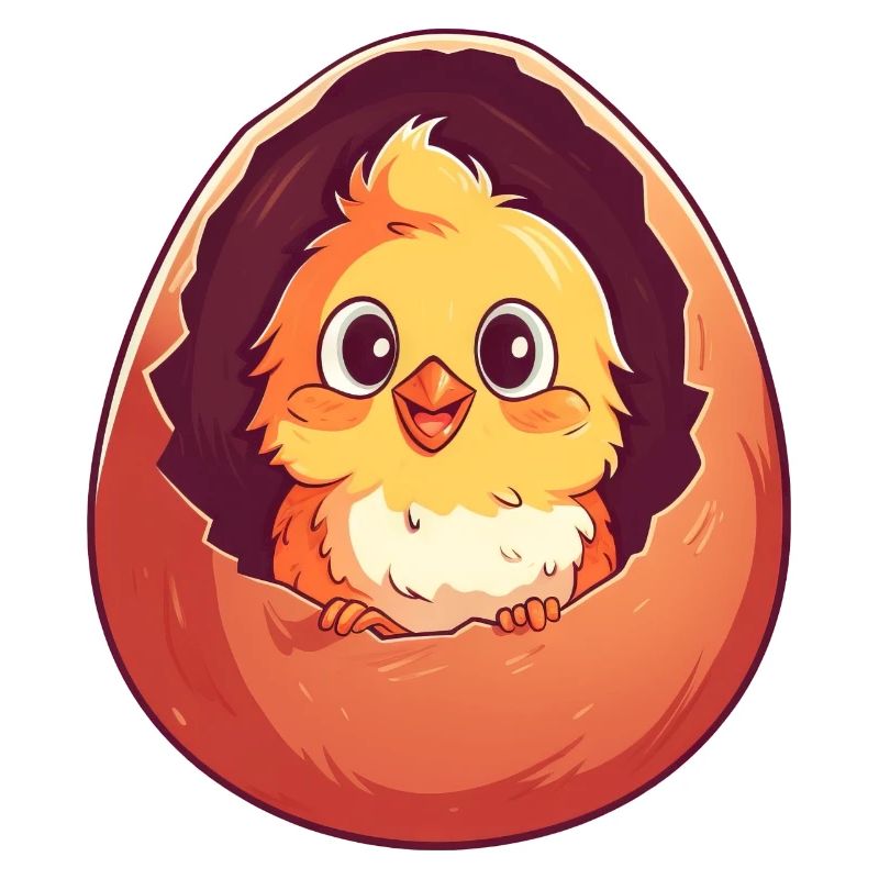 Chick in Egg - Charming Chicken Design