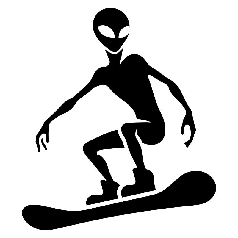 Design minimaliste : Alien Snowboarder