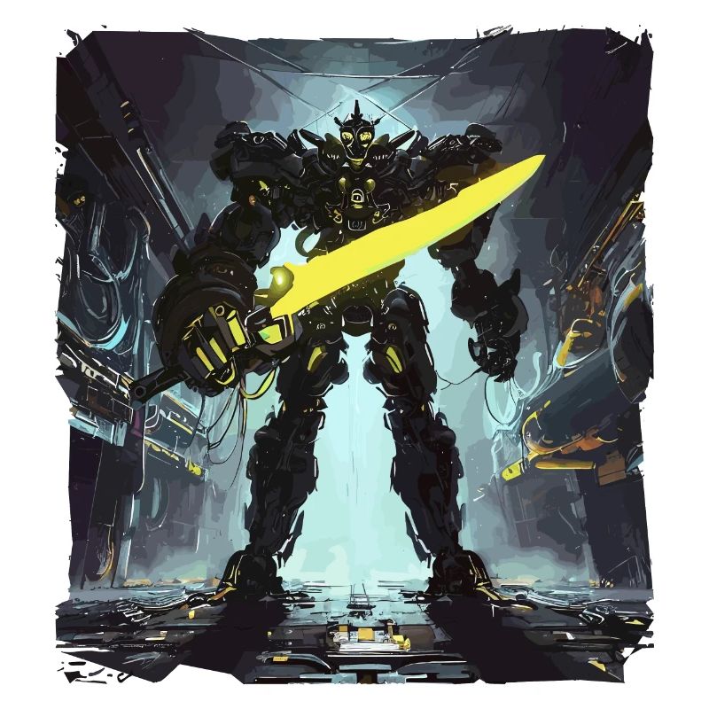 Futuristic Cyberpunk Mech Warrior Sci Fi Robot