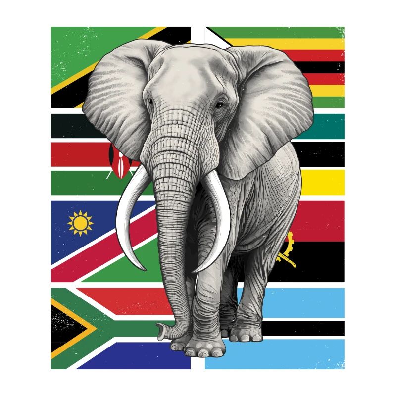 Drapeaux éléphants d’Afrique