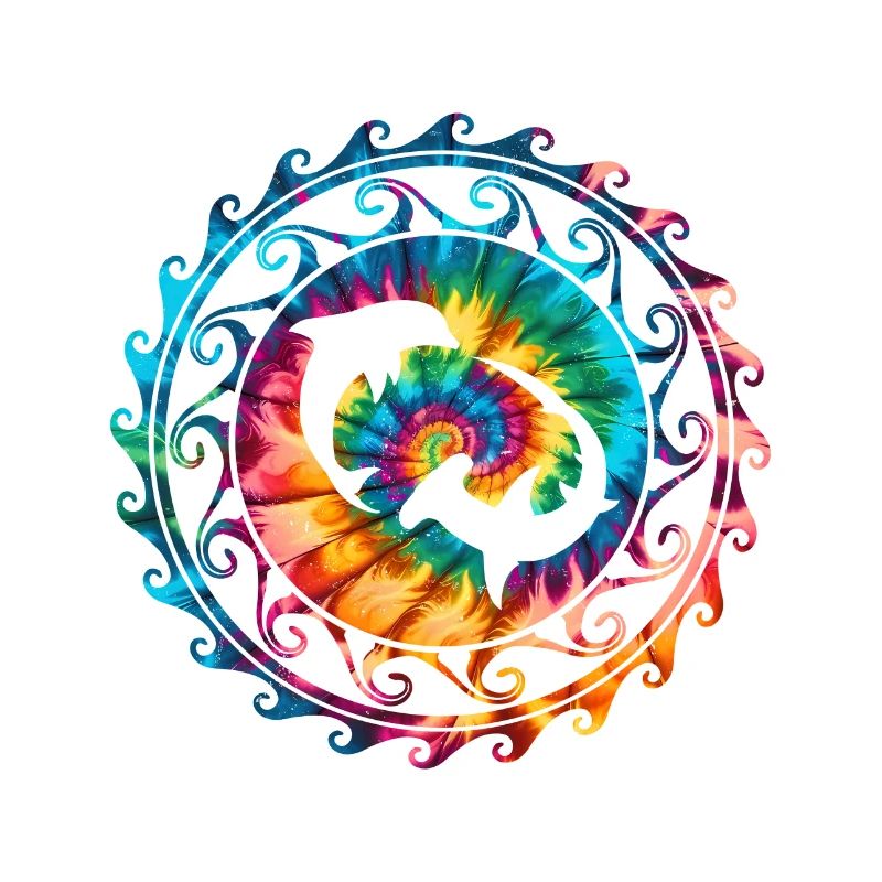 Requin-marteau et dauphin Tie Dye