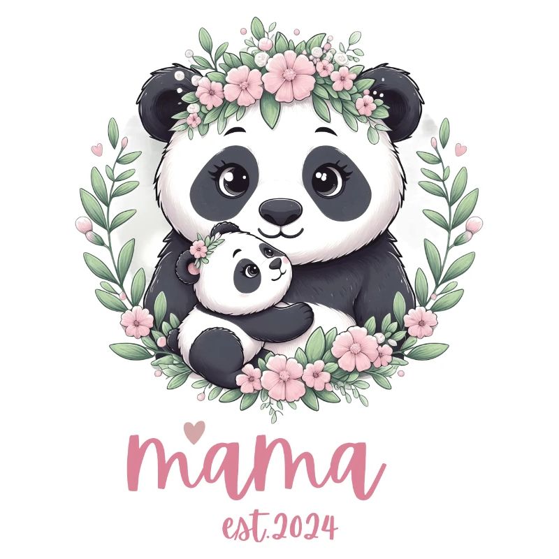 Mama est 2024 I Panda Bear Mum I First Time Mom