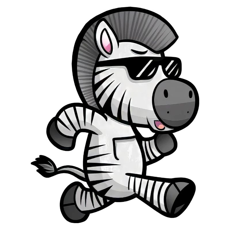 Zebra Marathon Runner Athlete Running