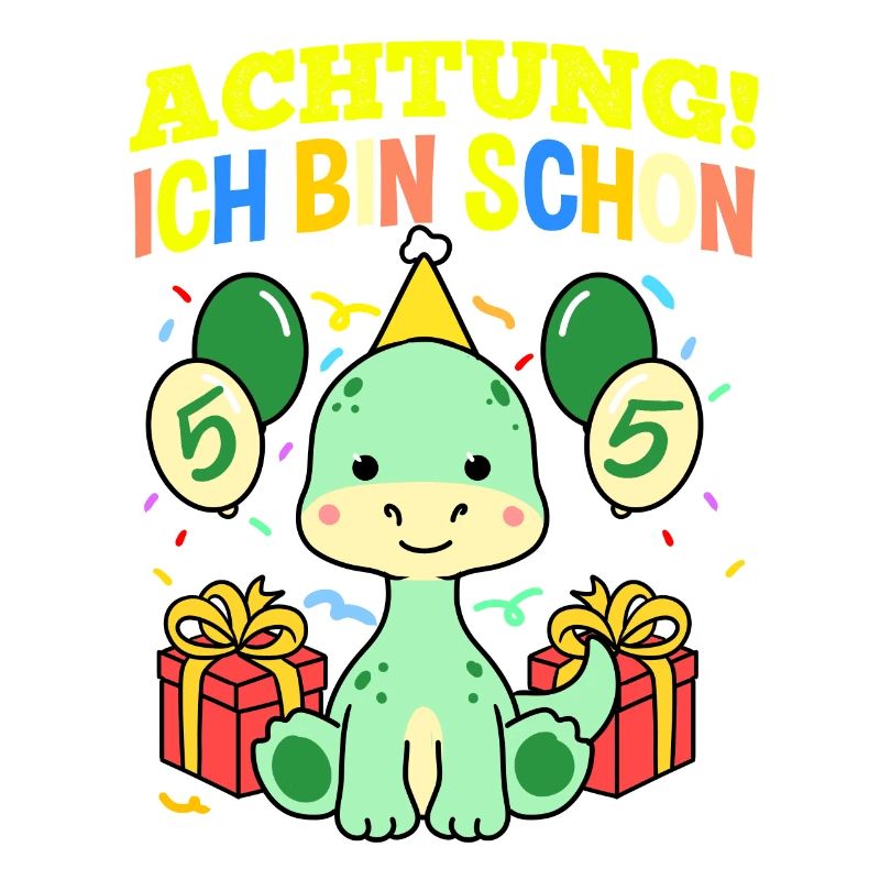 Achtung Ich Bin Schon 5 Geburtstag Dinosaurier