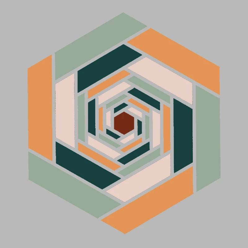 Hexagone infini coloré
