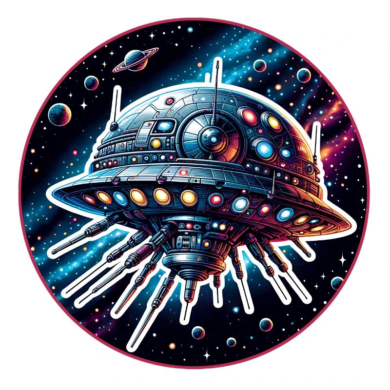 Fantastique vaisseau spatial araignée dans l’espace