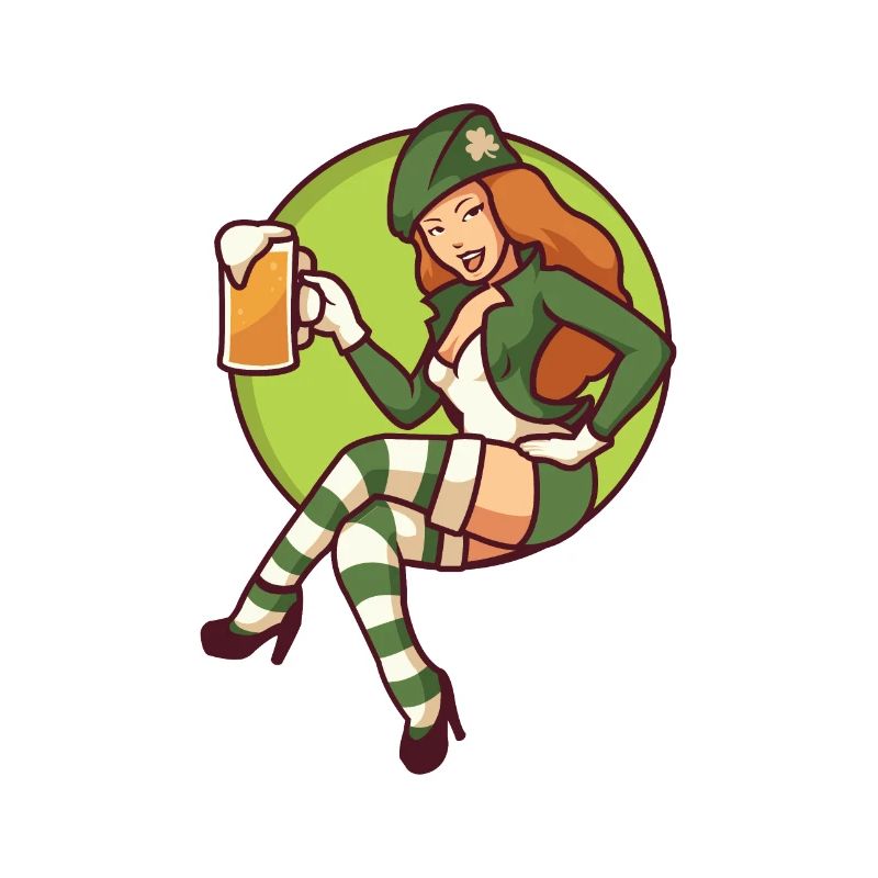 Fille de lutin avec chope de bière