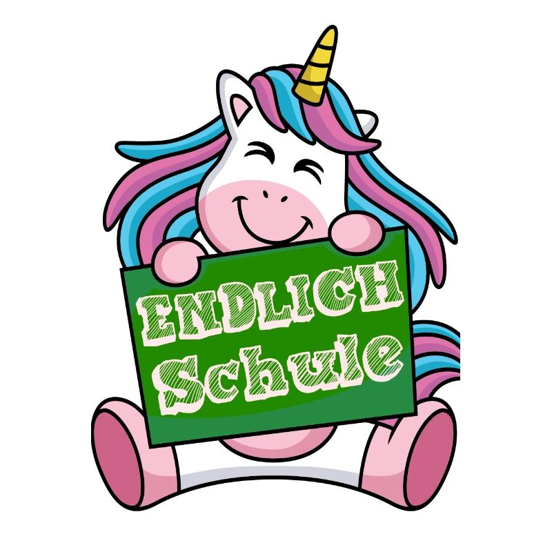 Schulstart Einhorn Endlisch Schule T-shirt