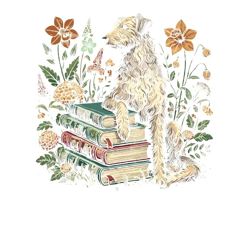 Irish Wolfhound Flower Book Reader
