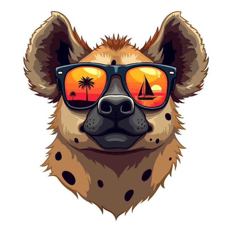 Eine lustige Hyäne mit Sonnenbrille