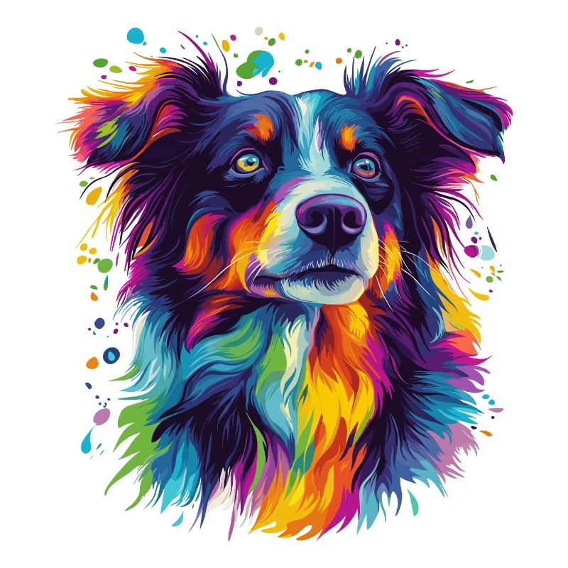 Porträt eines psychedelischen Australian Shepherds