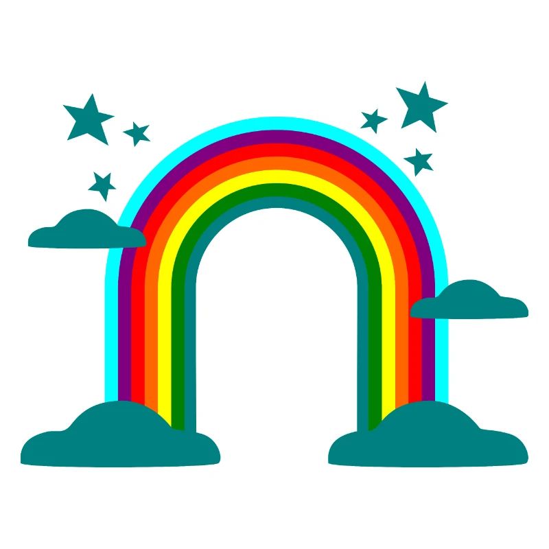 Rainbow Clouds Stars Colorful Gift