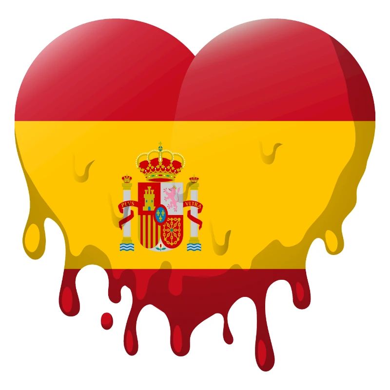 Espagne Drapeau Coeur Espagnol Drapeau Amour