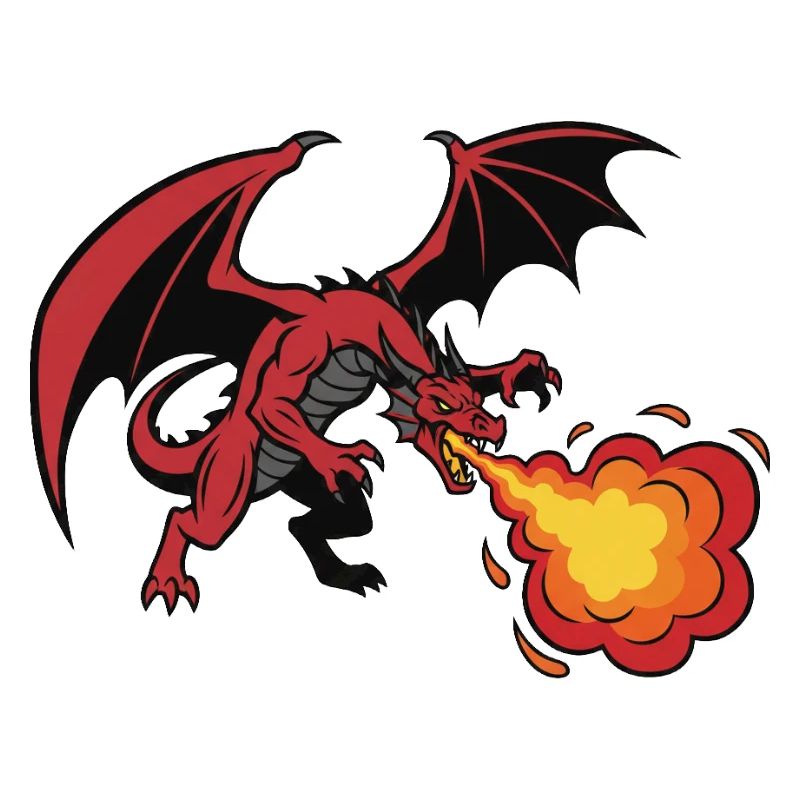 Conception de souffle de feu dragon rouge