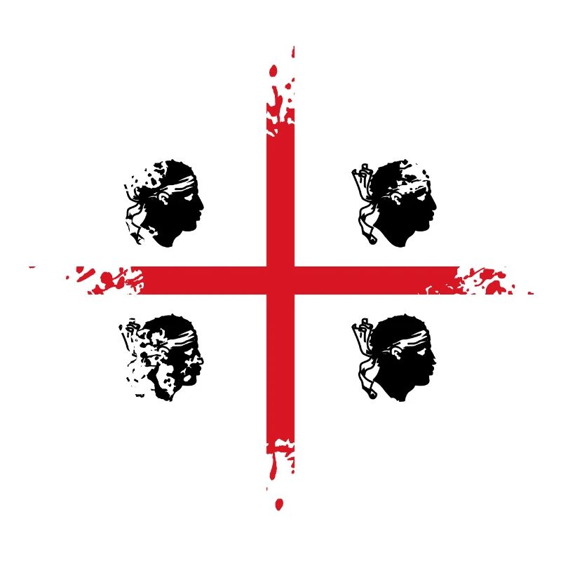 Sardaigne Drapeau Klecks Drapeau sarde Splash