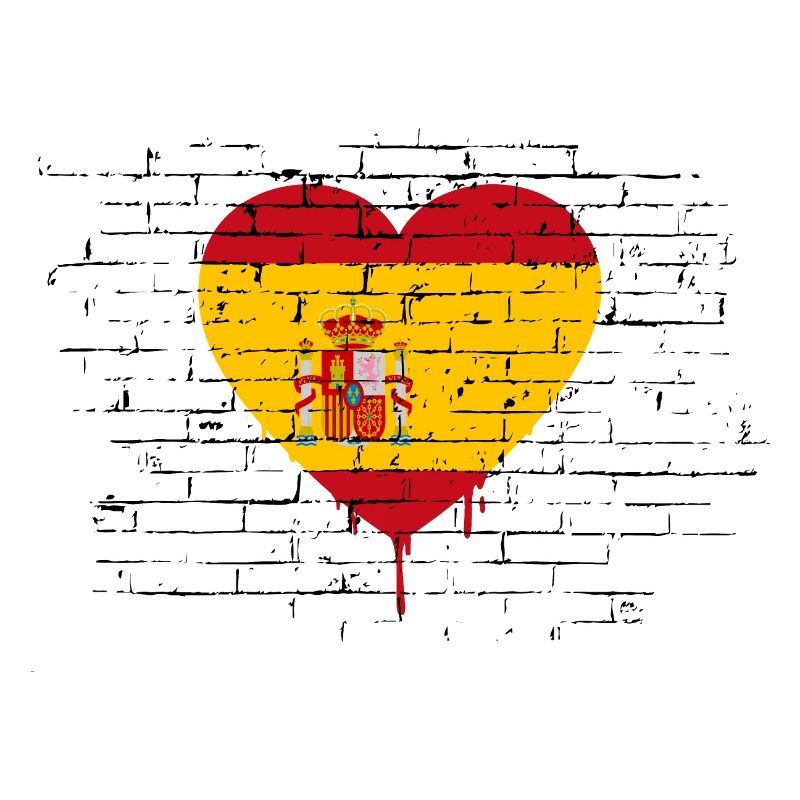 Espagne Drapeau Coeur Espagnol Drapeau Espagnol Utilisé Look