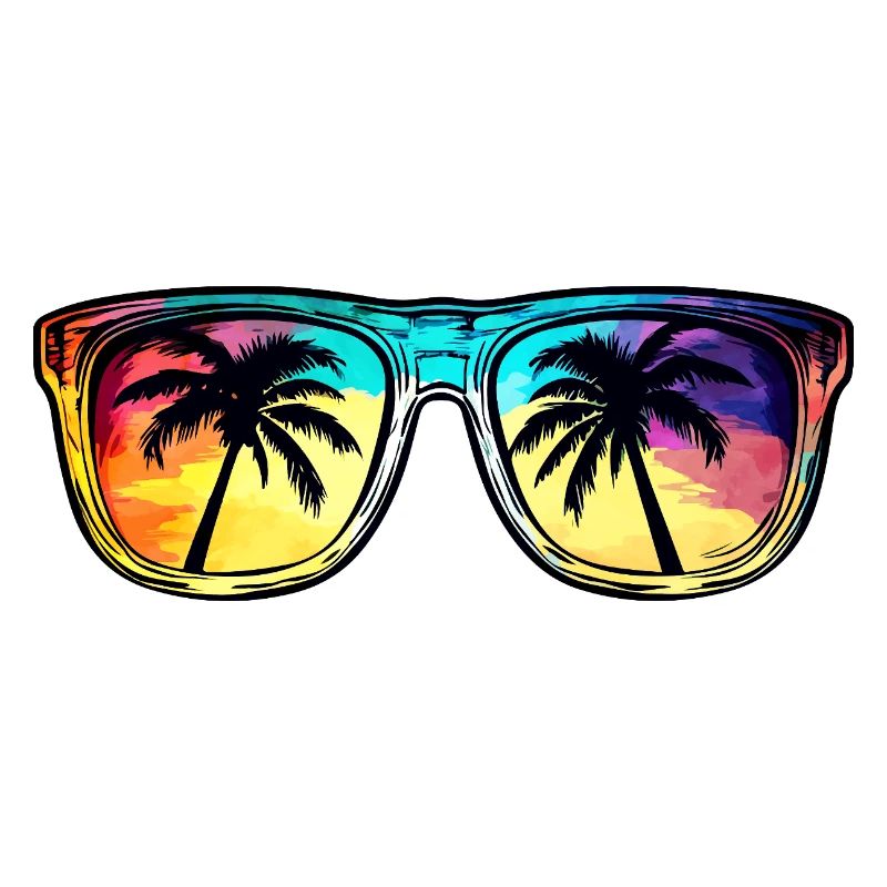 Sunglasses Palm Tree Symbol