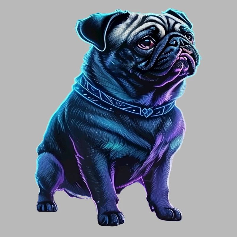Futuristic Neon Pug
