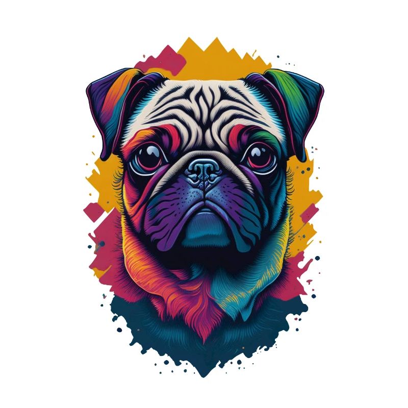 Carlin chien couleur explosion chiens illustration